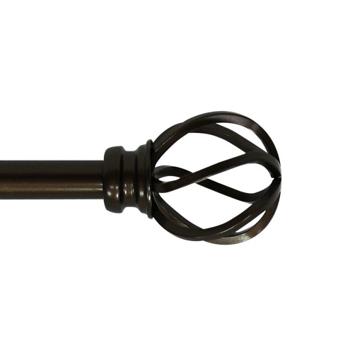 Sophie Adjustable Single Curtain Rod 84 Inch to 120 Inch-Bronze
