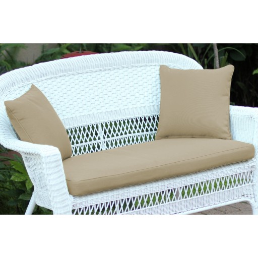 Tan Loveseat Cushion with Pillows