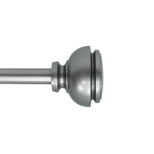 Lily Adjustable Single Curtain Rod 28 Inch to 48 Inch-Antique Silver