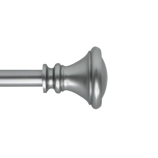 Scarlette Adjustable Single Curtain Rod 84 Inch to 120 Inch-Antique Silver