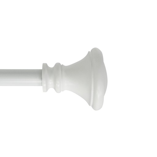 Scarlette Adjustable Single Curtain Rod 84 Inch to 120 Inch-White