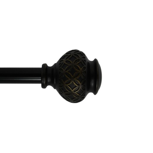 Kings Adjustable Single Curtain Rod 28 Inch to 48 Inch-Black