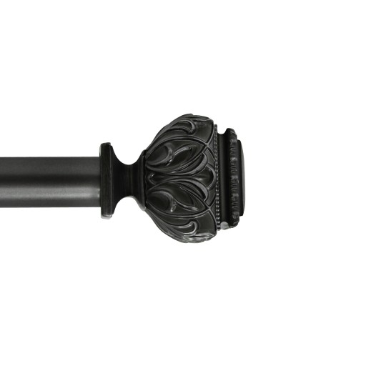 Peony Adjustable Single Curtain Rod 72 Inch to 144 Inch-Venetian Silver