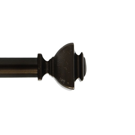 Bruce Adjustable Single Curtain Rod 72 Inch to 144 Inch-Bronze