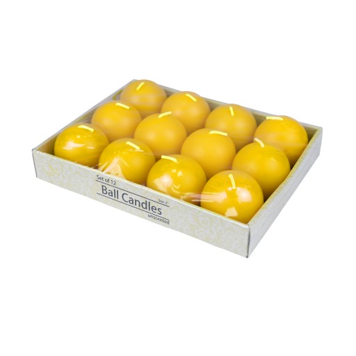 2 Inch Yellow Citronella Ball Candles (12pc/Box)