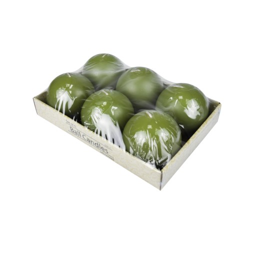 3 Inch Sage Green Ball Candles (6pc/Box)