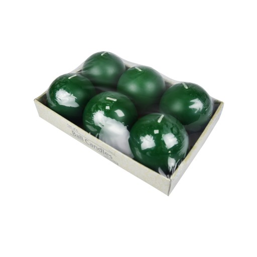 3 Inch Hunter Green Ball Candles (6pc/Box)
