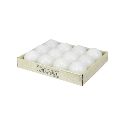 2 Inch White Citronella Ball Candles (12pc/Box)