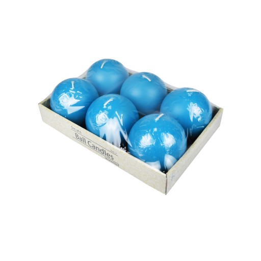 3 Inch Turquoise Ball Candles (6pc/Box)