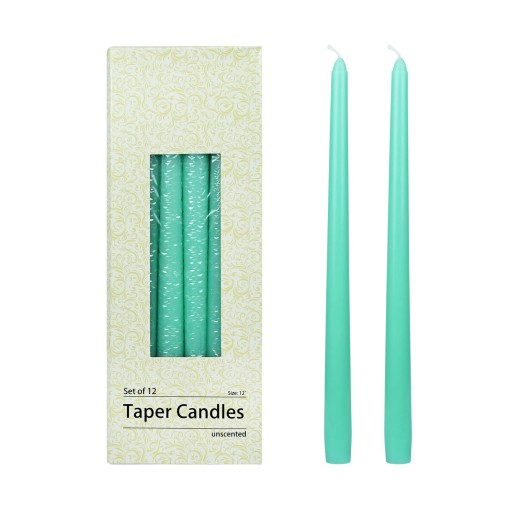 12 Inch Aqua Taper Candles (1 Dozen)