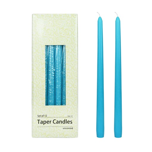 12 Inch Turquoise Taper Candles (1 Dozen)