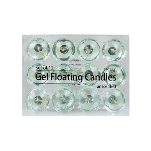 1.75 Inch Clear Aqua Gel Floating Candles (12pc/Box)
