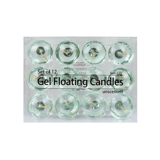 1.75 Inch Clear Aqua Gel Floating Candles (144pcs/Case) Bulk