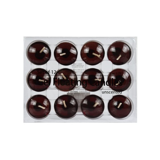 1.75 Inch Clear Brown Gel Floating Candles (12pc/Box)