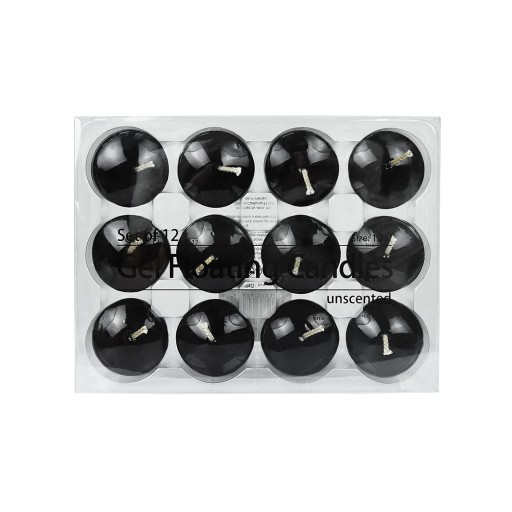 1.75 Inch Clear Black Gel Floating Candles (144pcs/Case) Bulk
