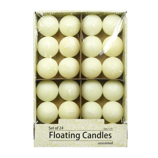 1 3/4 Inch Ivory Floating Candles (24pc/Box)