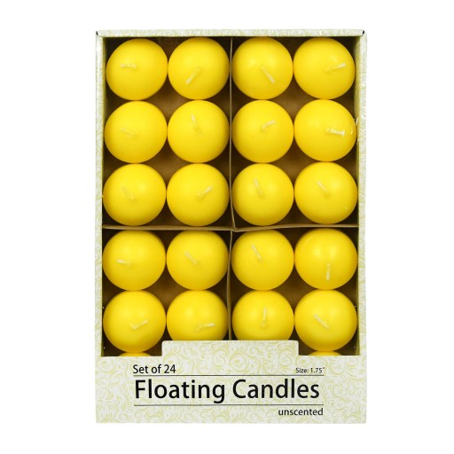 1 3/4 Inch Yellow Floating Candles (288pcs/Case) Bulk