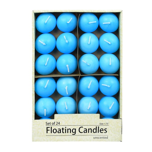 1 3/4 Inch Light Blue Floating Candles (24pc/Box)