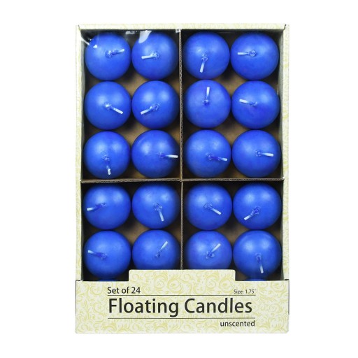 1 3/4 Inch Royal Blue Floating Candles (24pc/Box)