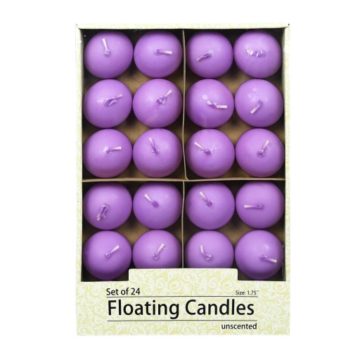 1 3/4 Inch Purple Floating Candles (24pc/Box)