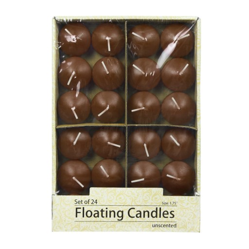 1 3/4 Inch Brown Floating Candles (288pcs/Case) Bulk