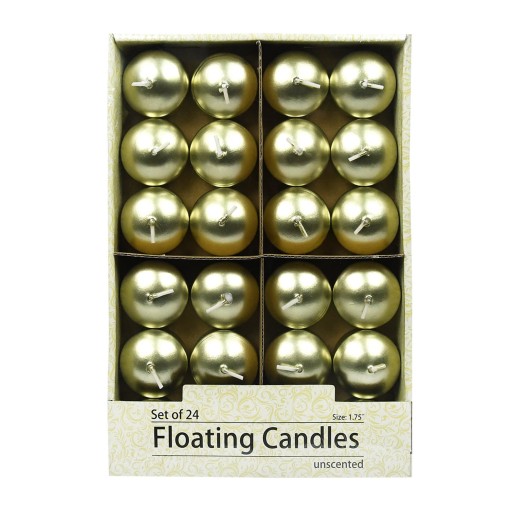 1 3/4 Inch Metallic Gold Floating Candles (288pcs/Case) Bulk