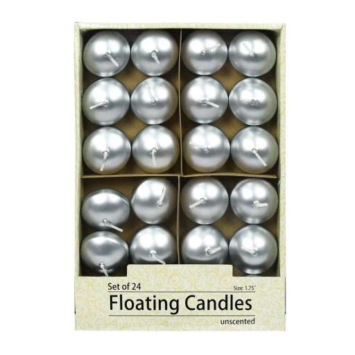 1 3/4 Inch Metallic Silver Floating Candles (288pcs/Case) Bulk