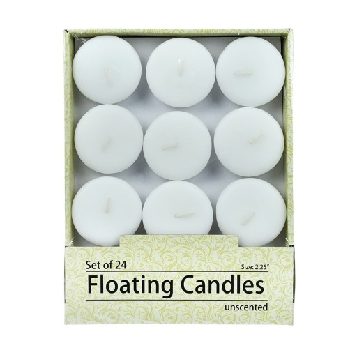 2 1/4 Inch White Floating Candles (24pc/Box)
