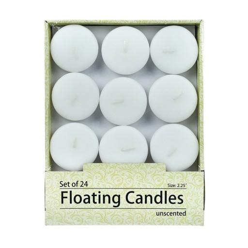 2 1/4 Inch White Floating Candles (96pcs/Case) Bulk