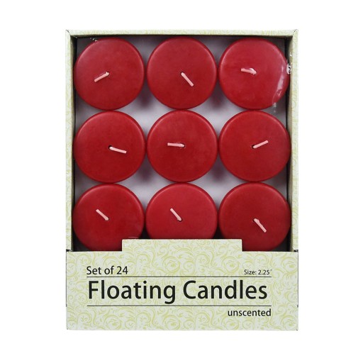 2 1/4 Inch Red Floating Candles (24pc/Box)