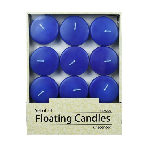 2 1/4 Inch Blue Floating Candles (24pc/Box)