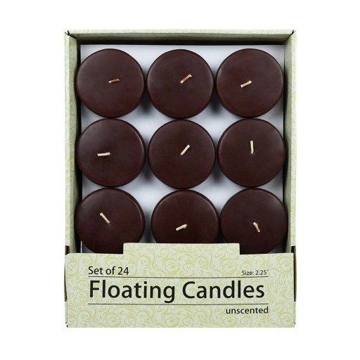 2 1/4 Inch Brown Floating Candles (24pc/Box)