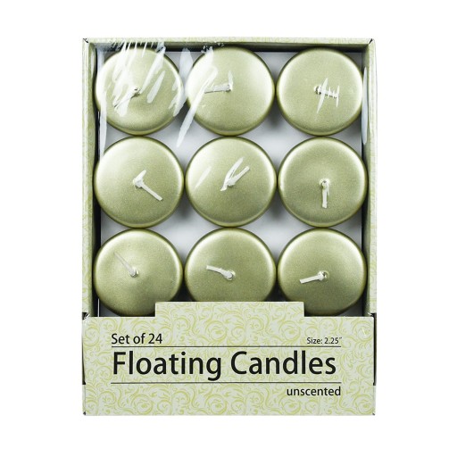 2 1/4 Inch Metallic Gold Floating Candles (288pcs/Case) Bulk
