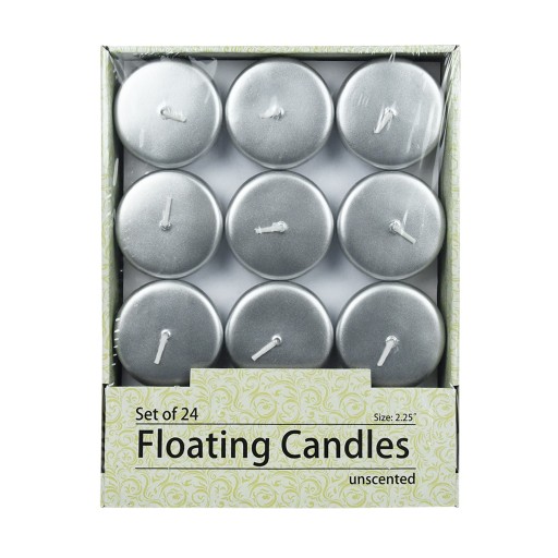 2 1/4 Inch Metallic Silver Floating Candles (288pcs/Case) Bulk