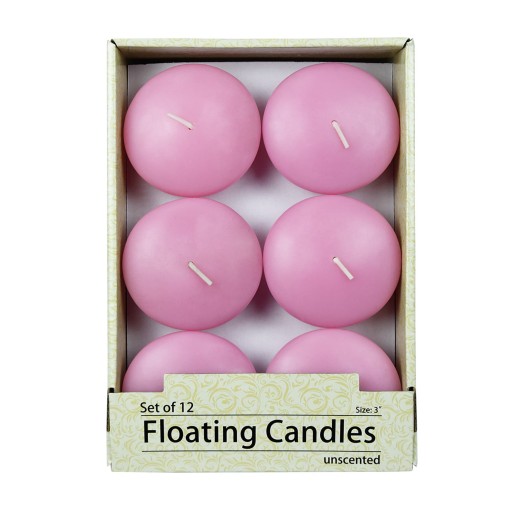 3 Inch Pink Floating Candles (12pc/Box)