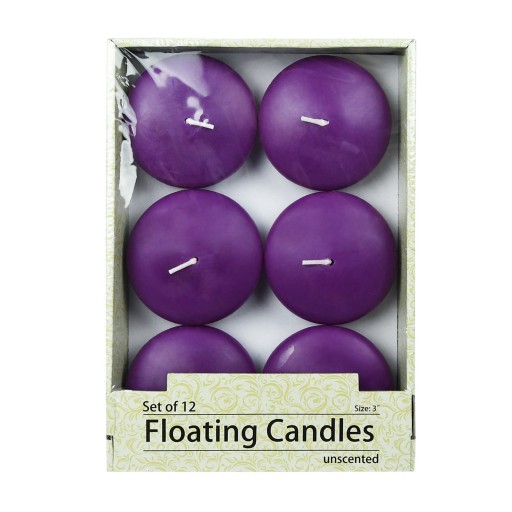 3 Inch Purple Floating Candles (144pcs/Case) Bulk