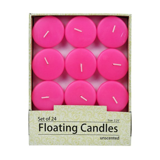 2 1/4 Inch Hot Pink Floating Candles (96pcs/Case) Bulk