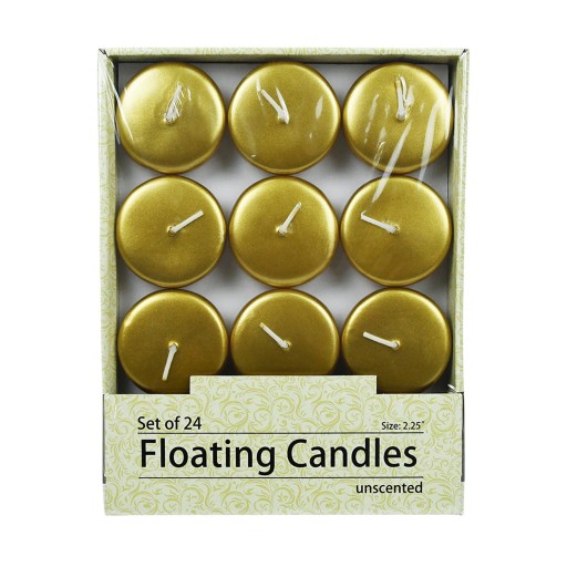 2 1/4 Inch Metallic Bronze Gold Floating Candles (96pcs/Case) Bulk