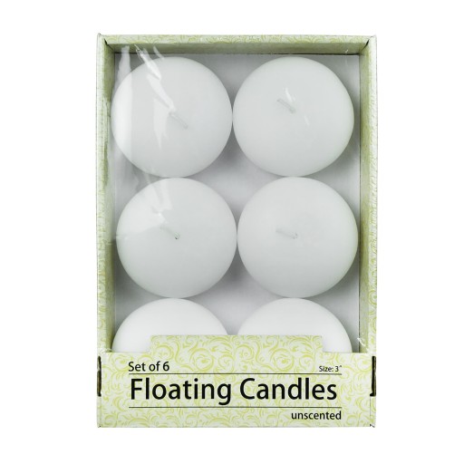 3 Inch White Floating Candles (72pc/Cases)