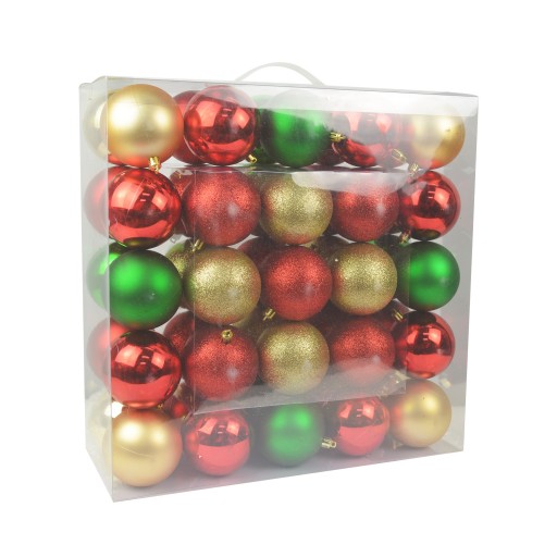 Combo 50Pk 3 Inch Shiny Glitter Square- Red/Green/Gold Christmas Ornament