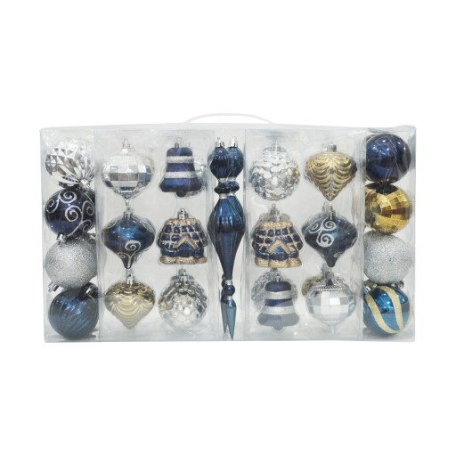 Combo 43Pk Asst Shapes-3 Gold/blue/Silver