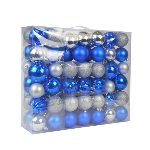 84 Pk Christmas Ornament-Sivel/Blue