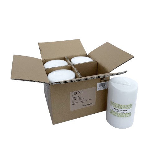 4 x 6 Inch White Pillar Candles - Set of 4