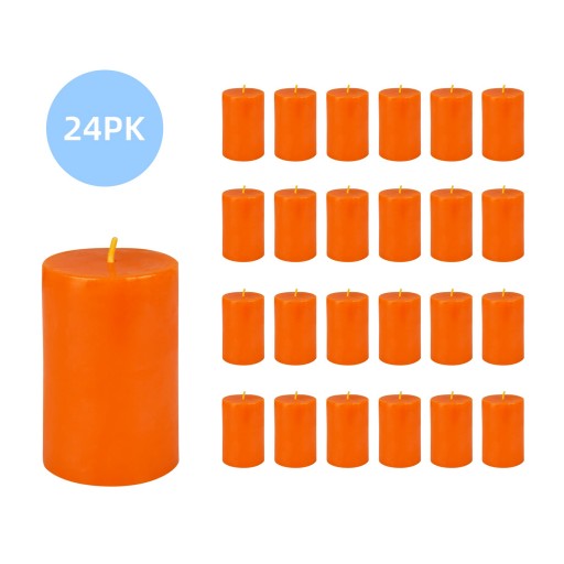 2 x 3 Inch Orange Pillar Candle (24pcs/Case) Bulk