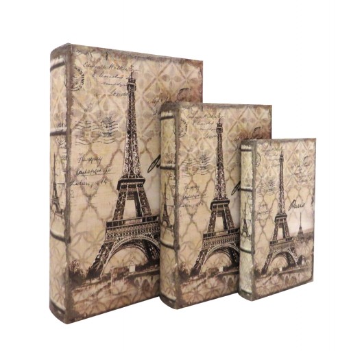Eiffel Tower Book Box (Set of 3)