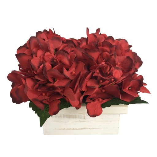6.5 Inch Hydrangea with wooden pot