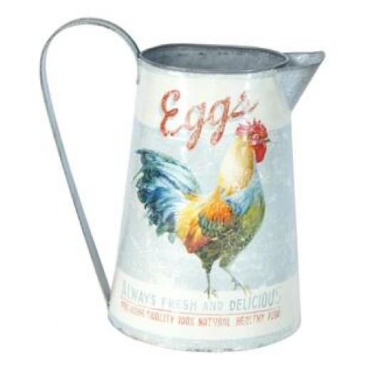 watering can with rooster pattern