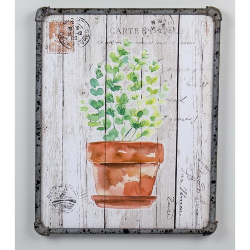 19.7 Inch H green/brown canvas wall art
