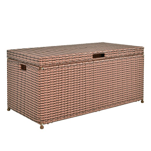 Honey Wicker Patio Furniture Storage Deck Box