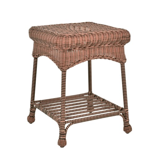 Outdoor Honey Wicker Patio Furniture End Table